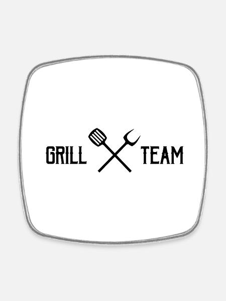 grill team - Viereckiger Kühlschrankmagnet - Weiß