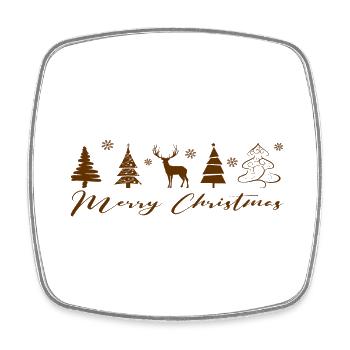 Merry Christmas - Square fridge magnet - white - Front