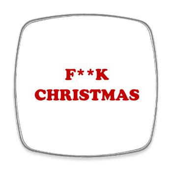 F**K Weihnachten - Viereckiger Kühlschrankmagnet - Weiß - Vorne
