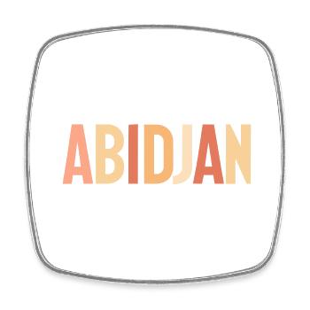 Abidjan - Magnet carré - blanc - Devant