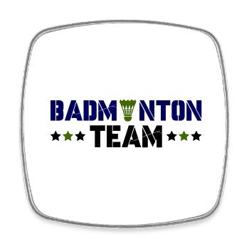Équipe de badminton - Magnet carré - blanc - Devant