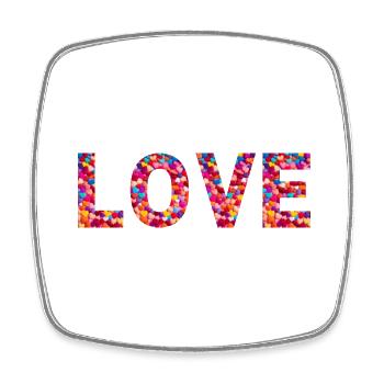 Heartfelt typography - Square fridge magnet - white - Front