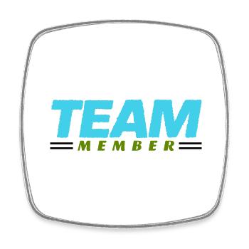 team member - Viereckiger Kühlschrankmagnet - Weiß - Vorne