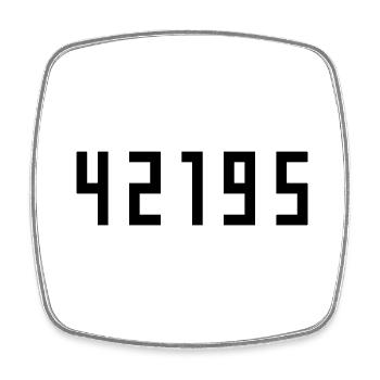 Marathon 42195 meters - Square fridge magnet - white - Front