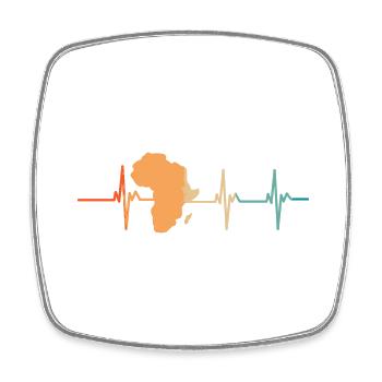 Herzschlag Afrika - Viereckiger Kühlschrankmagnet - Weiß - Vorne