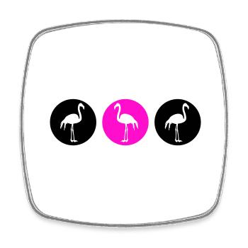 flamingos design 2 - Viereckiger Kühlschrankmagnet - Weiß - Vorne