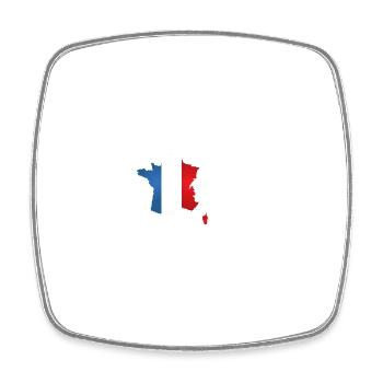 Heartbeat France - Square fridge magnet - white - Front