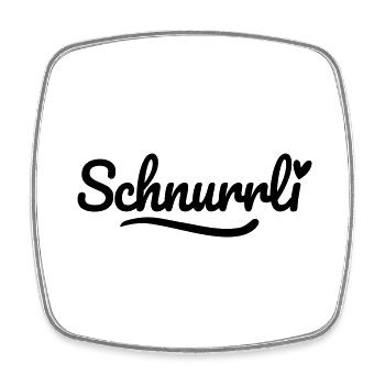 Schnurrli Schrift Herz - Viereckiger Kühlschrankmagnet - Weiß - Vorne