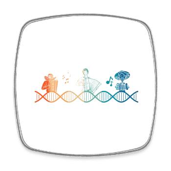 Accodeon is in my DNA - Square fridge magnet - white - Front