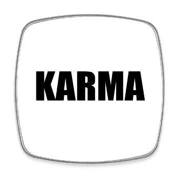 Karma - Square fridge magnet - white - Front