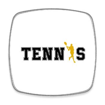 tennis - Viereckiger Kühlschrankmagnet - Weiß - Vorne