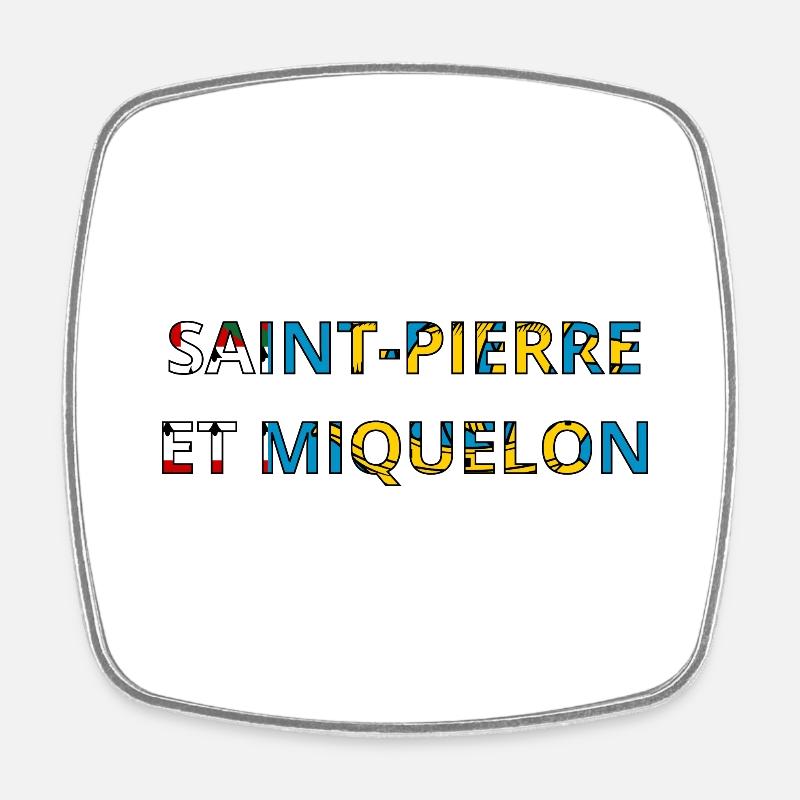 Drapeau Saint perre et miquelon - Magnet carré - blanc