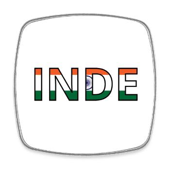 Drapeau Inde - Magnet carré - blanc - Devant
