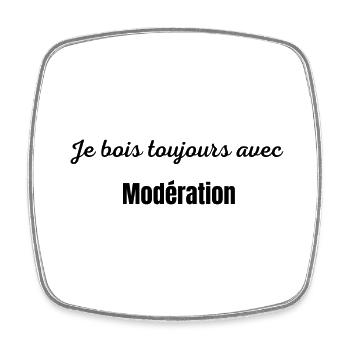Je bois avec modération - Magnet carré - blanc - Devant