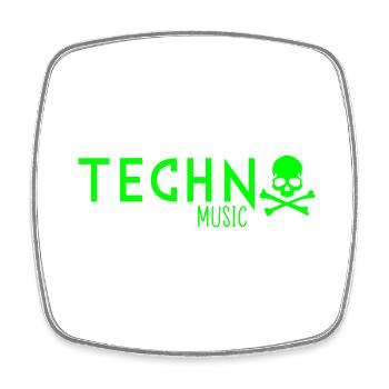 techno music - Square fridge magnet - white - Front