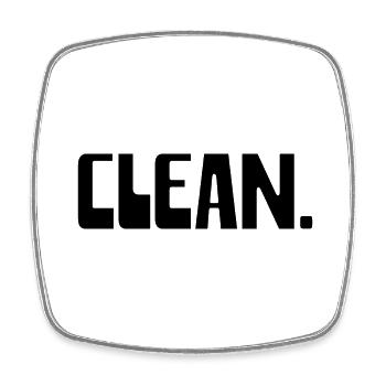 CLEAN - Viereckiger Kühlschrankmagnet - Weiß - Vorne