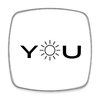 sunshine - Viereckiger Kühlschrankmagnet - Weiß - Vorne