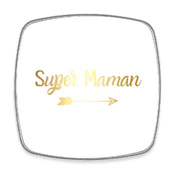 Super Golden Mom - Mama Geschenk - Viereckiger Kühlschrankmagnet - Weiß - Vorne