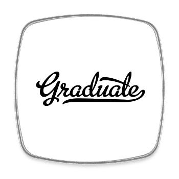 Graduate - Square fridge magnet - white - Front