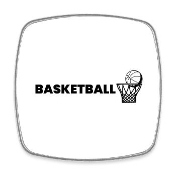 Basketball - Viereckiger Kühlschrankmagnet - Weiß - Vorne