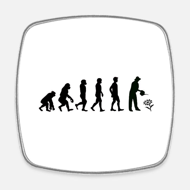Evolution Gärtner schwarz - Viereckiger Kühlschrankmagnet - Weiß