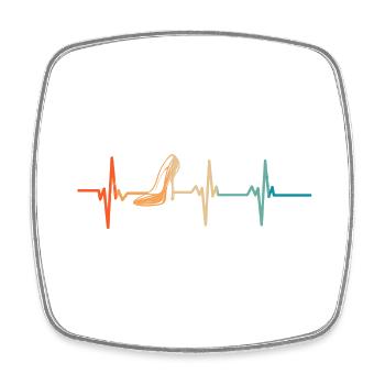 Heartbeat Heeled Shoe - Square fridge magnet - white - Front