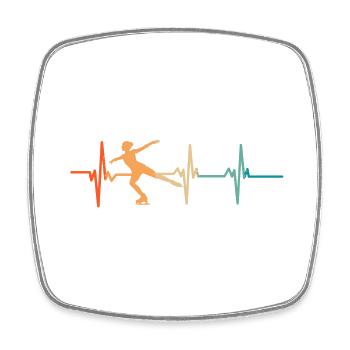 Heartbeat Skating - Square fridge magnet - white - Front