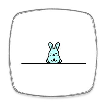 Hase Ostern Symbol - Viereckiger Kühlschrankmagnet - Weiß - Vorne
