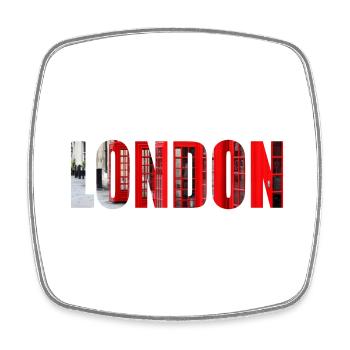 London - Square fridge magnet - white - Front