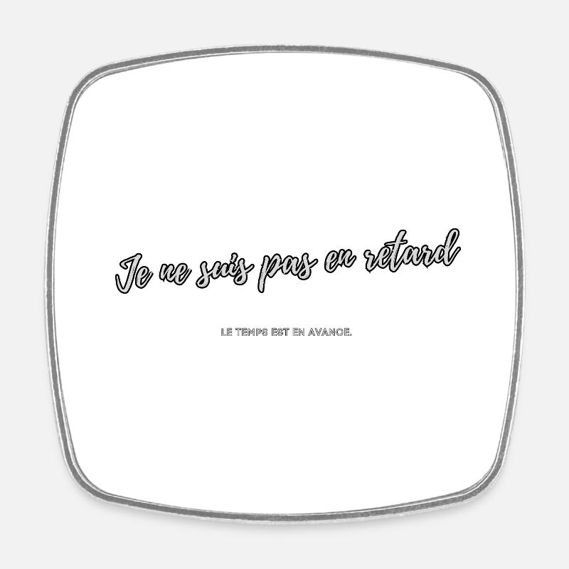 Delay - Square fridge magnet - white