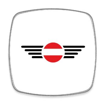 Austria Style T-Shirt - Square fridge magnet - white - Front