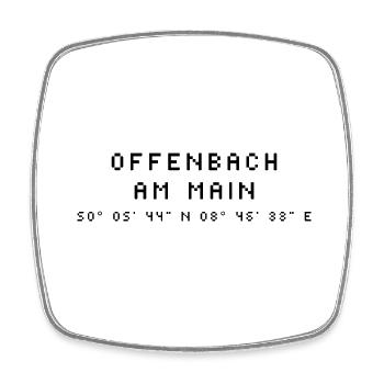 Offenbach am Main Koordinaten - Viereckiger Kühlschrankmagnet - Weiß - Vorne