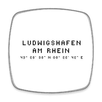 Ludwigshafen am Rhein coordinates - Square fridge magnet - white - Front