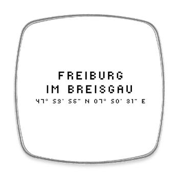 Freiburg im Breisgau coordinates - Square fridge magnet - white - Front