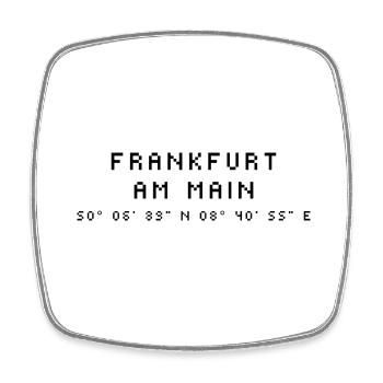 Frankfurt am Main Koordinaten - Viereckiger Kühlschrankmagnet - Weiß - Vorne