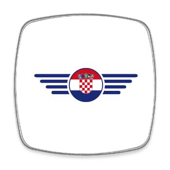 Croatie Style Design T-shirt - Magnet carré - blanc - Devant