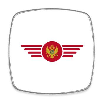 Montenegro Stil Design T-Shirt - Viereckiger Kühlschrankmagnet - Weiß - Vorne