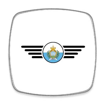 San Marino Stil Design T-Shirt - Viereckiger Kühlschrankmagnet - Weiß - Vorne