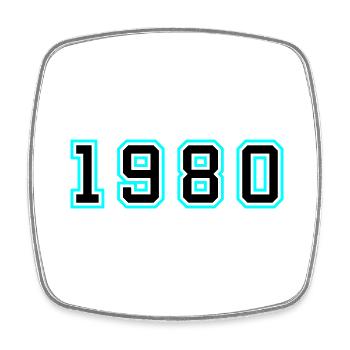 1980 Année Anniversaire - Magnet carré - blanc - Devant