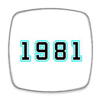 1981 Year Birthday - Square fridge magnet - white - Front