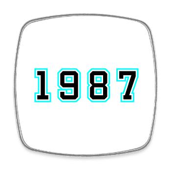1987 Year Birthday - Square fridge magnet - white - Front