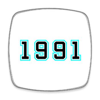 1991 Jahr Geburtstag - Viereckiger Kühlschrankmagnet - Weiß - Vorne