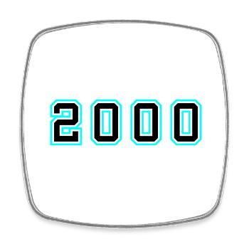 2000 Jahr Geburtstag - Viereckiger Kühlschrankmagnet - Weiß - Vorne