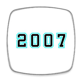 2007 Jahr Geburtstag - Viereckiger Kühlschrankmagnet - Weiß - Vorne