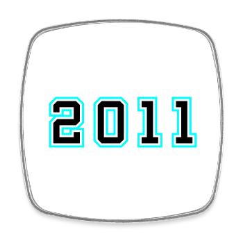 2011 Année Anniversaire - Magnet carré - blanc - Devant