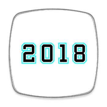 2018 Year Birthday - Square fridge magnet - white - Front