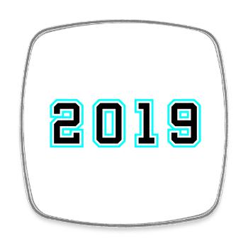 2019 Year Birthday - Square fridge magnet - white - Front