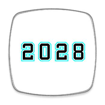 2028 Year Birthday - Square fridge magnet - white - Front