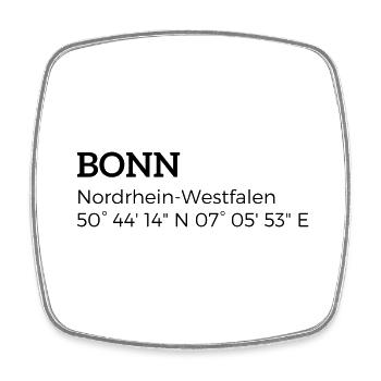 Bonn North Rhine-Westphalia coordinates - Square fridge magnet - white - Front