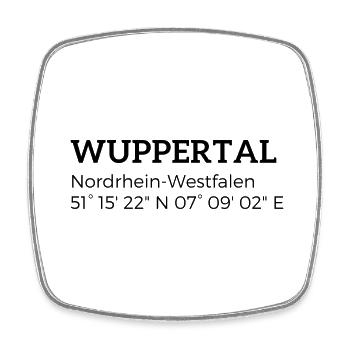 Wuppertal, North Rhine-Westphalia coordinates - Square fridge magnet - white - Front